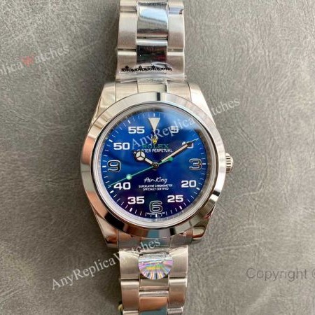 Rolex Air-King Replica Blue Dial Stainless Steel Watch 40mm