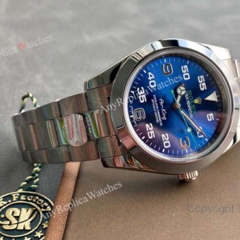 Rolex Air-King Replica Blue Dial Stainless Steel Watch 40mm