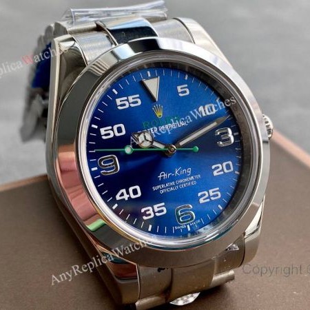 Rolex Air-King Replica Blue Dial Stainless Steel Watch 40mm